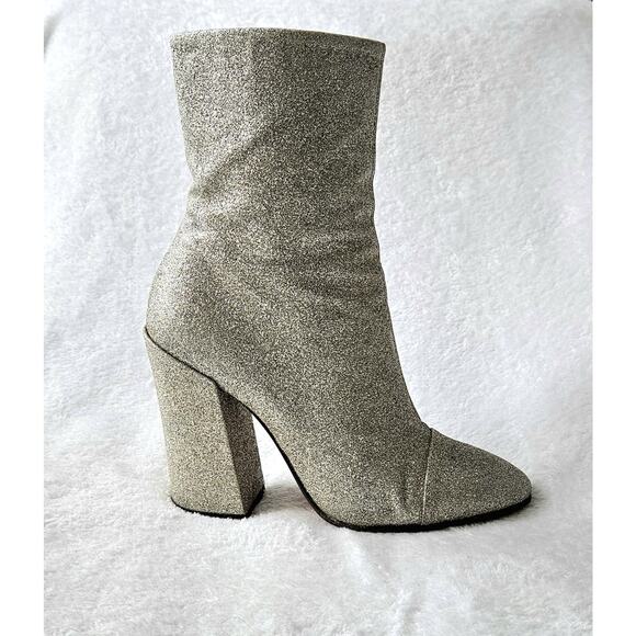 DRIES VAN NOTEN Runway moda operandi silver glitter boots $725 I-38 US-7 1/2 7.5 - Picture 4 of 16